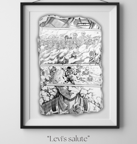 Attack On Titan - Levi's Salute Wall Art. Manga decoration