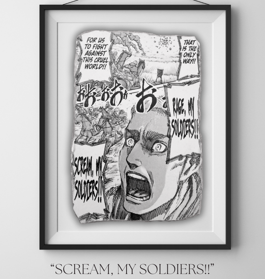 Attack On Titan - Erwin "Scream, my soldiers!!"  Wall Art Manga decoration